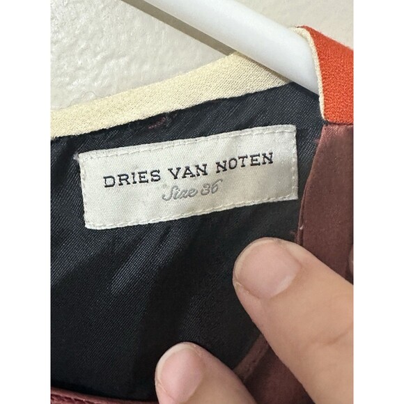 Dries Van‎ Noten 100% Silk Midi Sleeveless Dress Size 6 Lena Dunham Colorblock - Picture 5 of 14